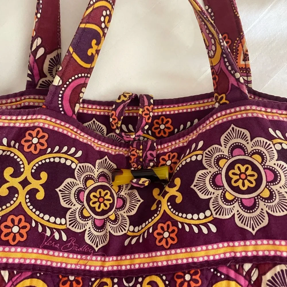 Vera Bradley Tote messenger Safari Sunset Quilted Large Bag RETIRED Patt…